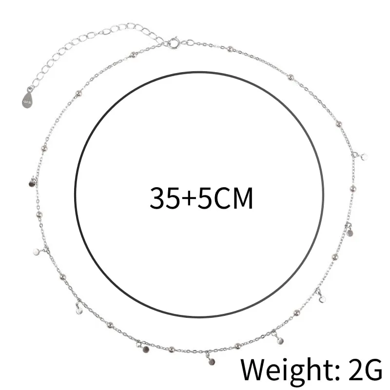 Round Bead Discs Choker Necklace for Women
