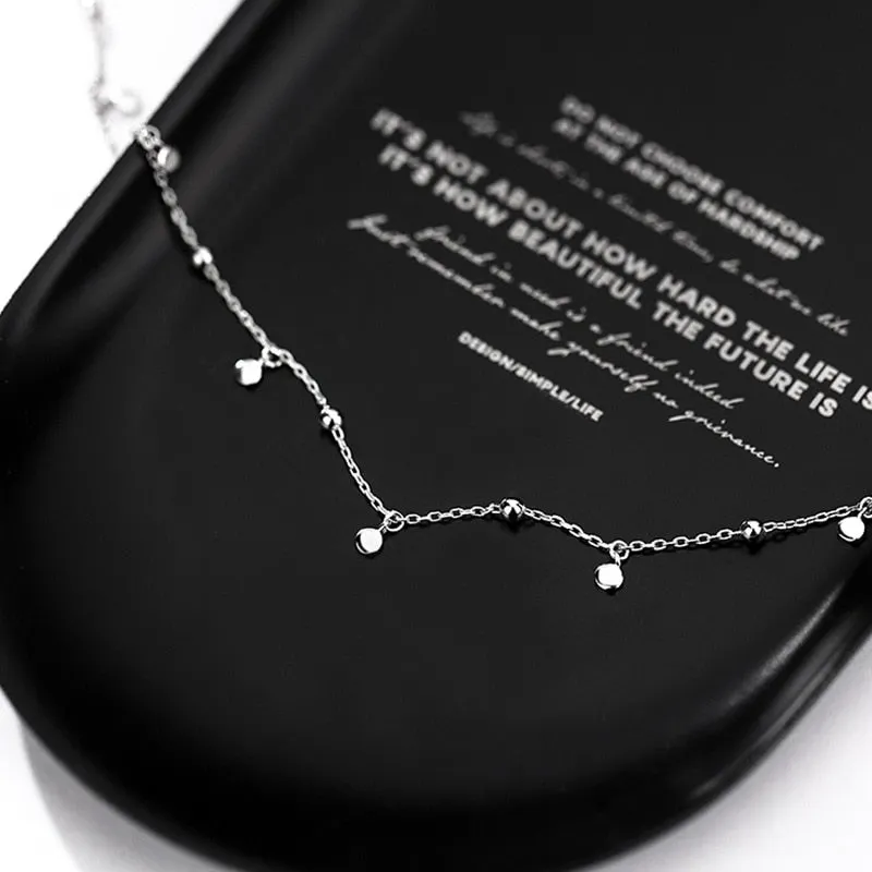 Round Bead Discs Choker Necklace for Women