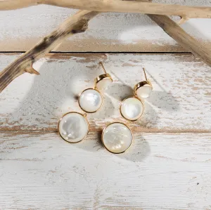 Round We Go Drop Earrings in Mother of Pearl