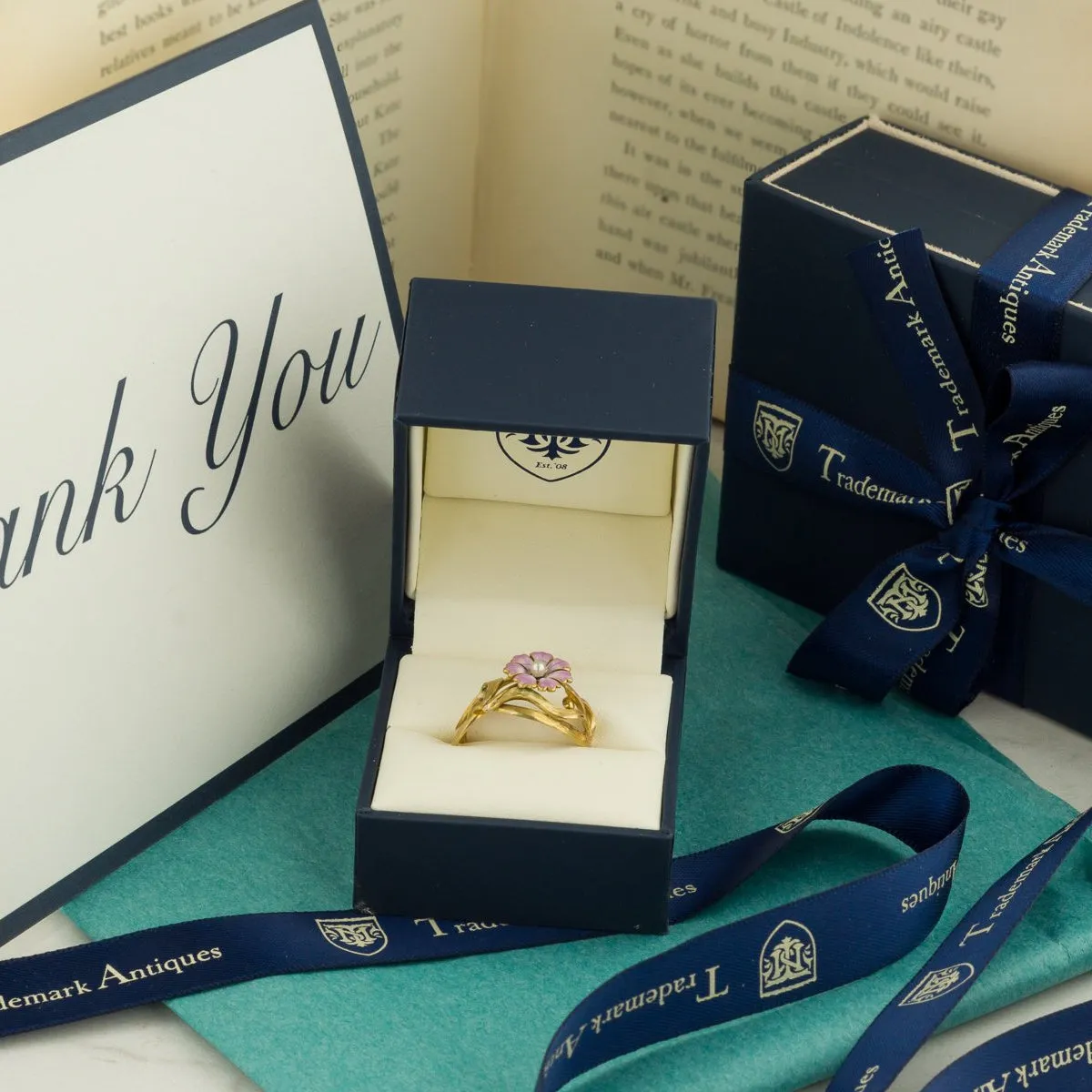 Ruby & Diamond Flower Ring | Antique Ring
