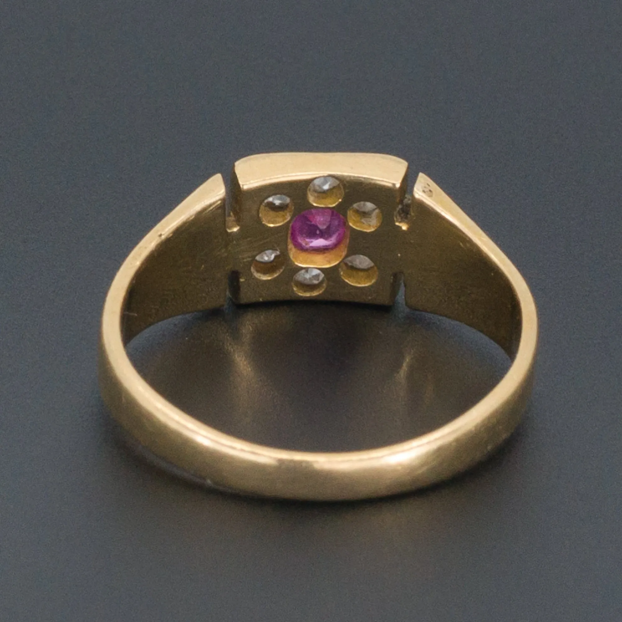 Ruby & Diamond Flower Ring | Antique Ring