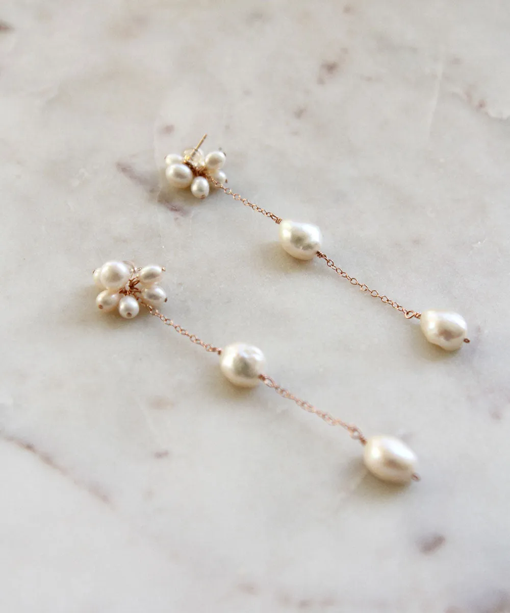 Sabine Pearl Earrings — Pearl Collar