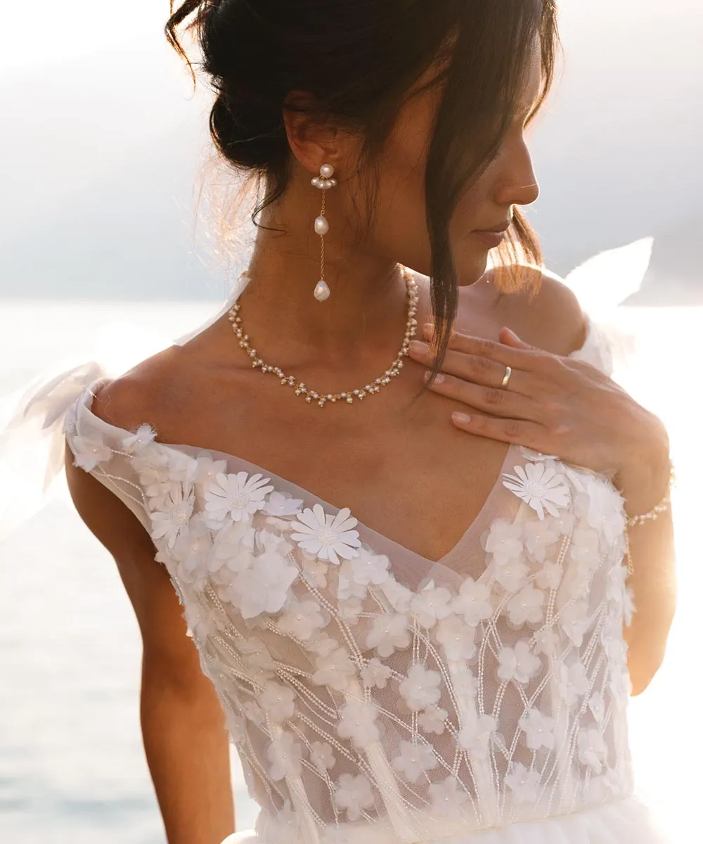 Sabine Pearl Earrings — Pearl Collar