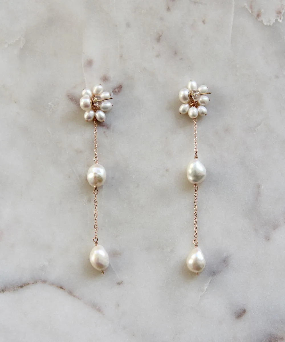 Sabine Pearl Earrings — Pearl Collar