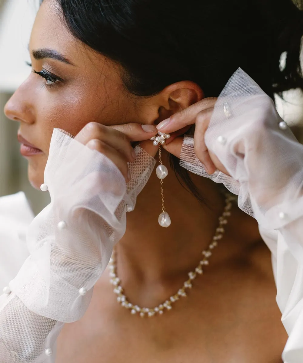 Sabine Pearl Earrings — Pearl Collar