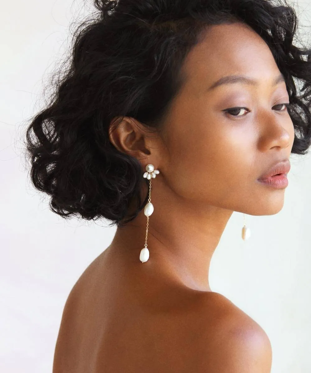 Sabine Pearl Earrings — Pearl Collar