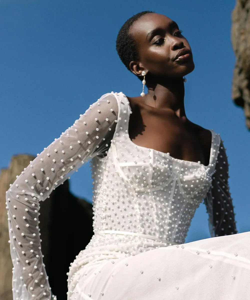 Sabine Pearl Earrings — Pearl Collar