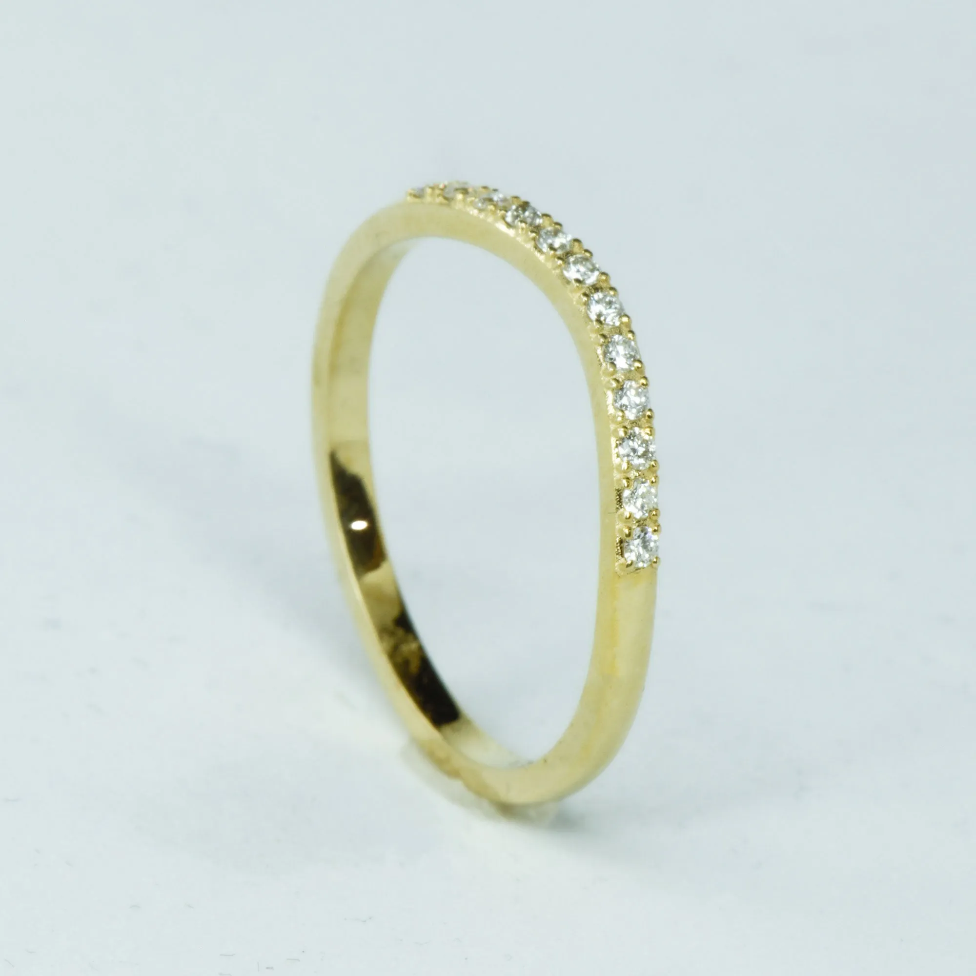 SALE RING - Yellow Gold, Diamond Stacking Band - Size 10.5