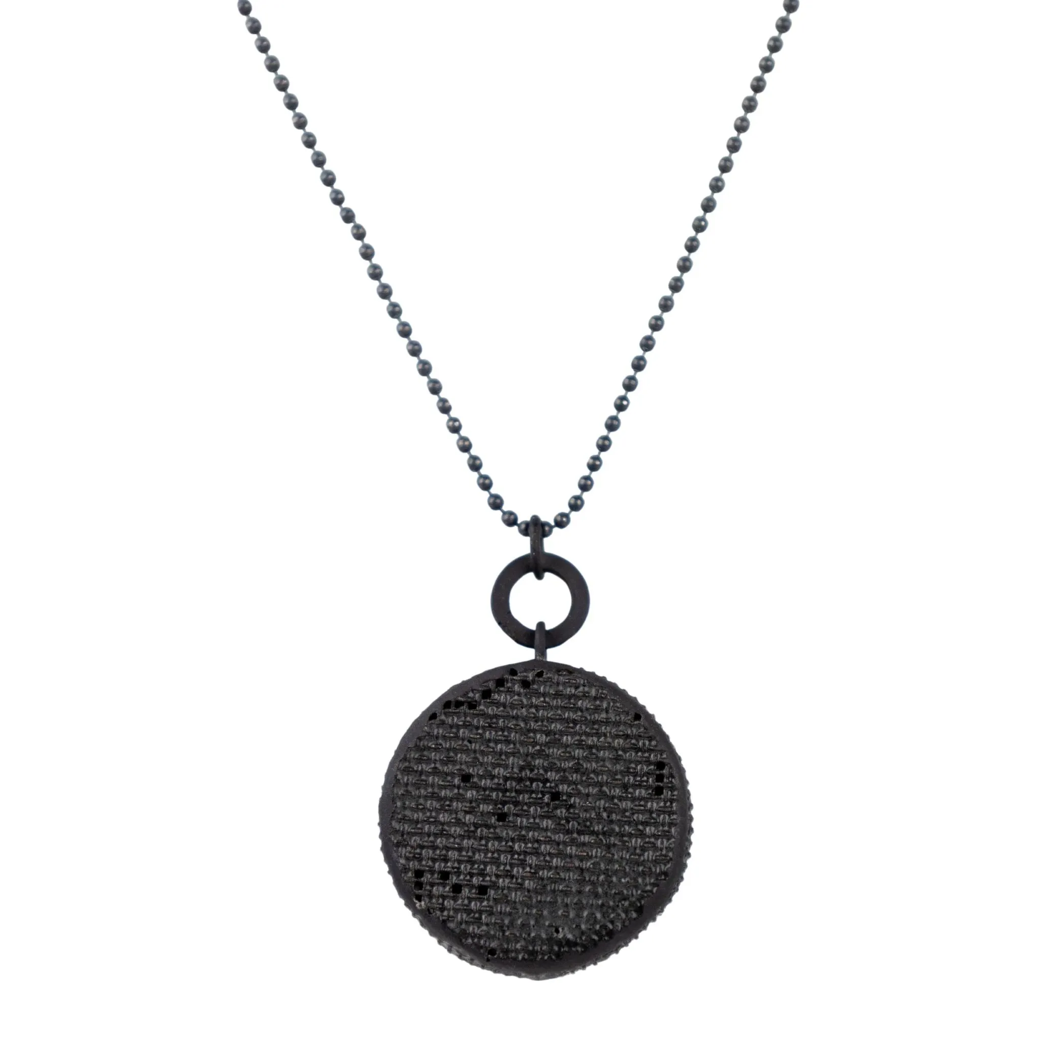 Sandra Salaices Dark Grey Circle Pendant