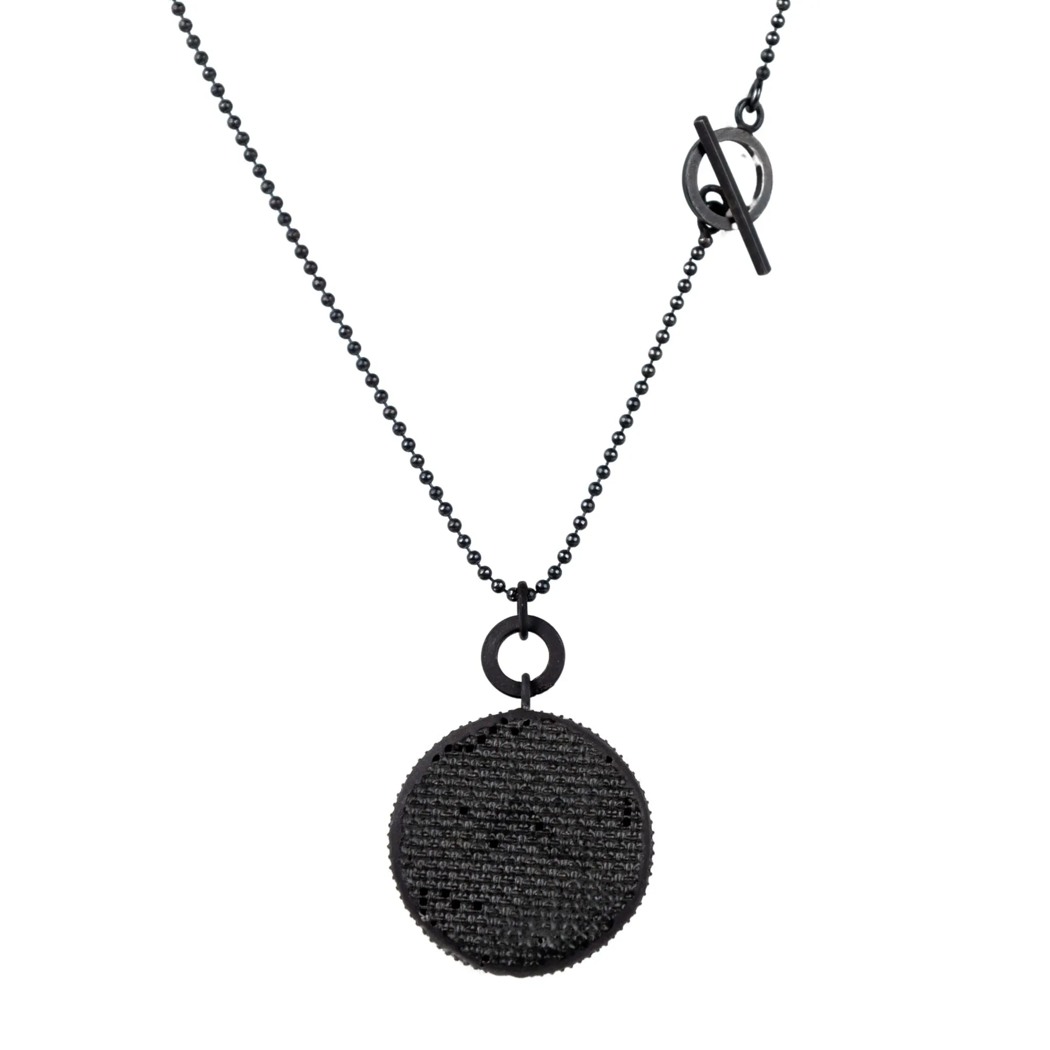 Sandra Salaices Dark Grey Circle Pendant