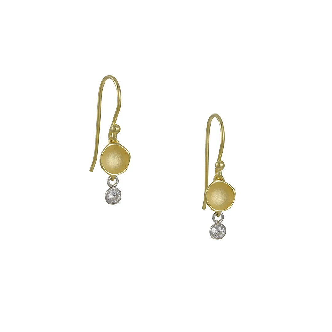 Sarah Richardson - Medium Pod Drop with White Zircon Drops in Vermeil