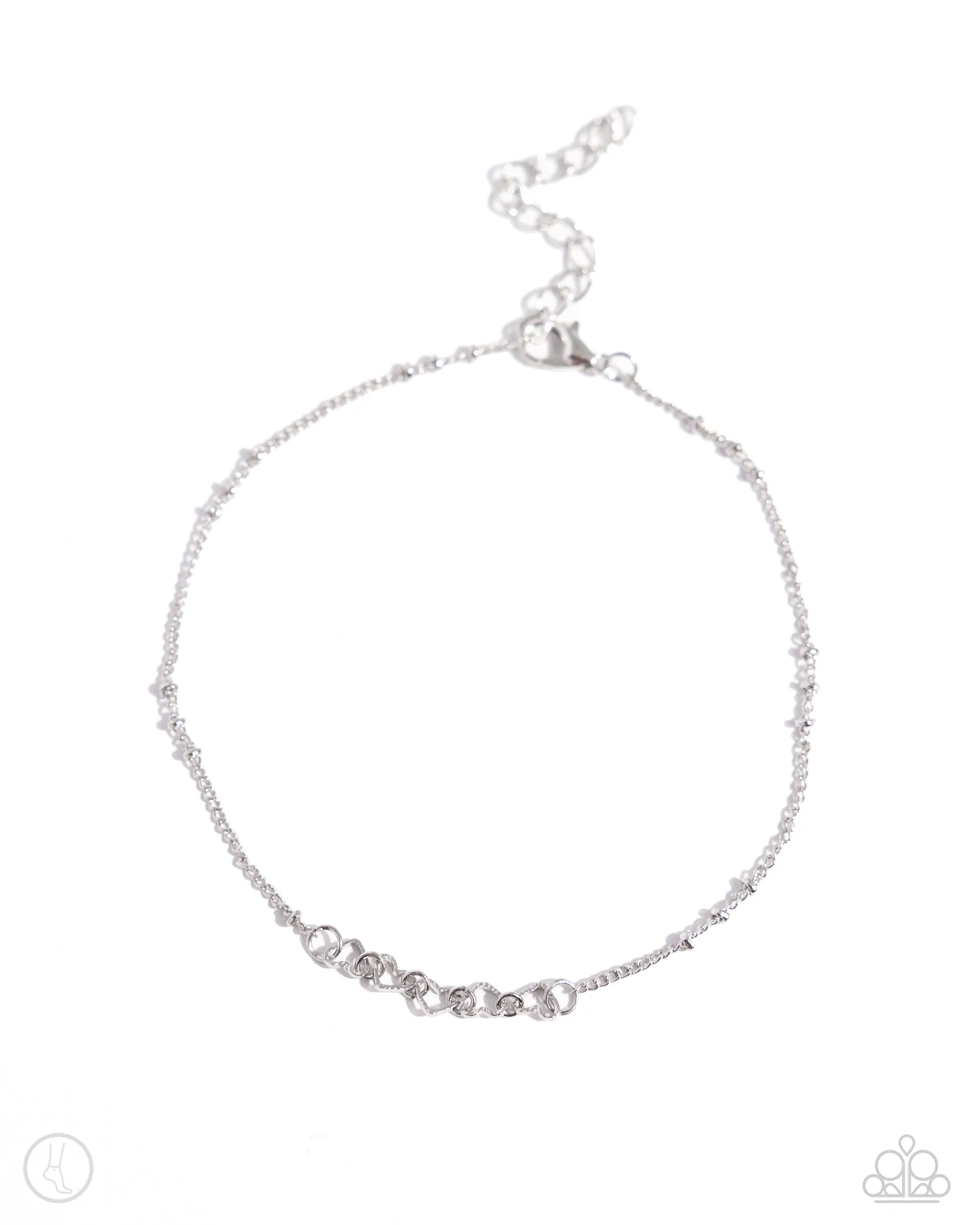 Satellite Shimmer Silver Ankle Bracelet Paparazzi
