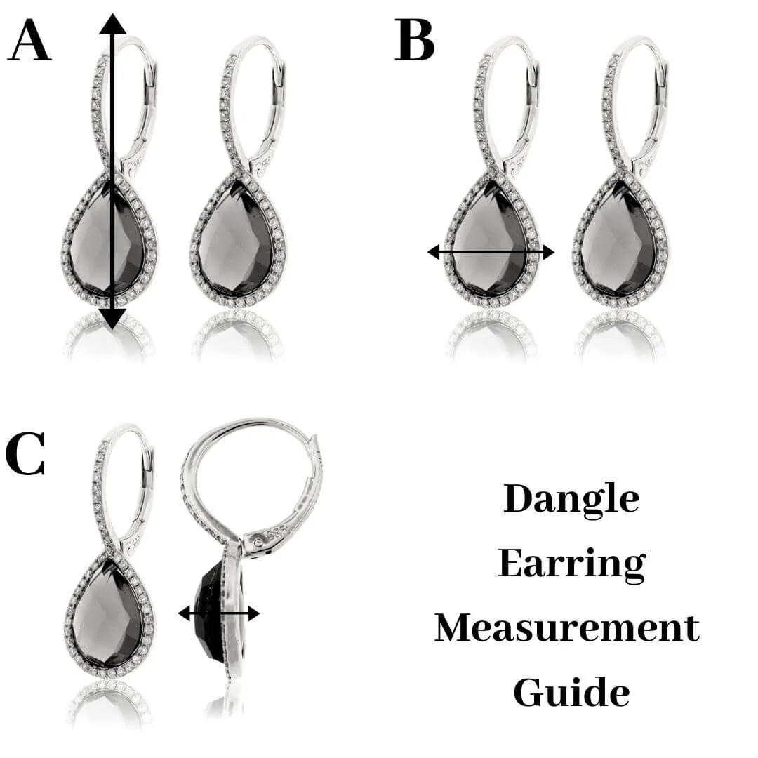 Satin Gold Finish Fancy Diamond Dangle Triangle Earrings