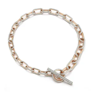 SAXON 18K GOLD ALL DIAMOND GRADUATING JUMBO LINK CHOKER