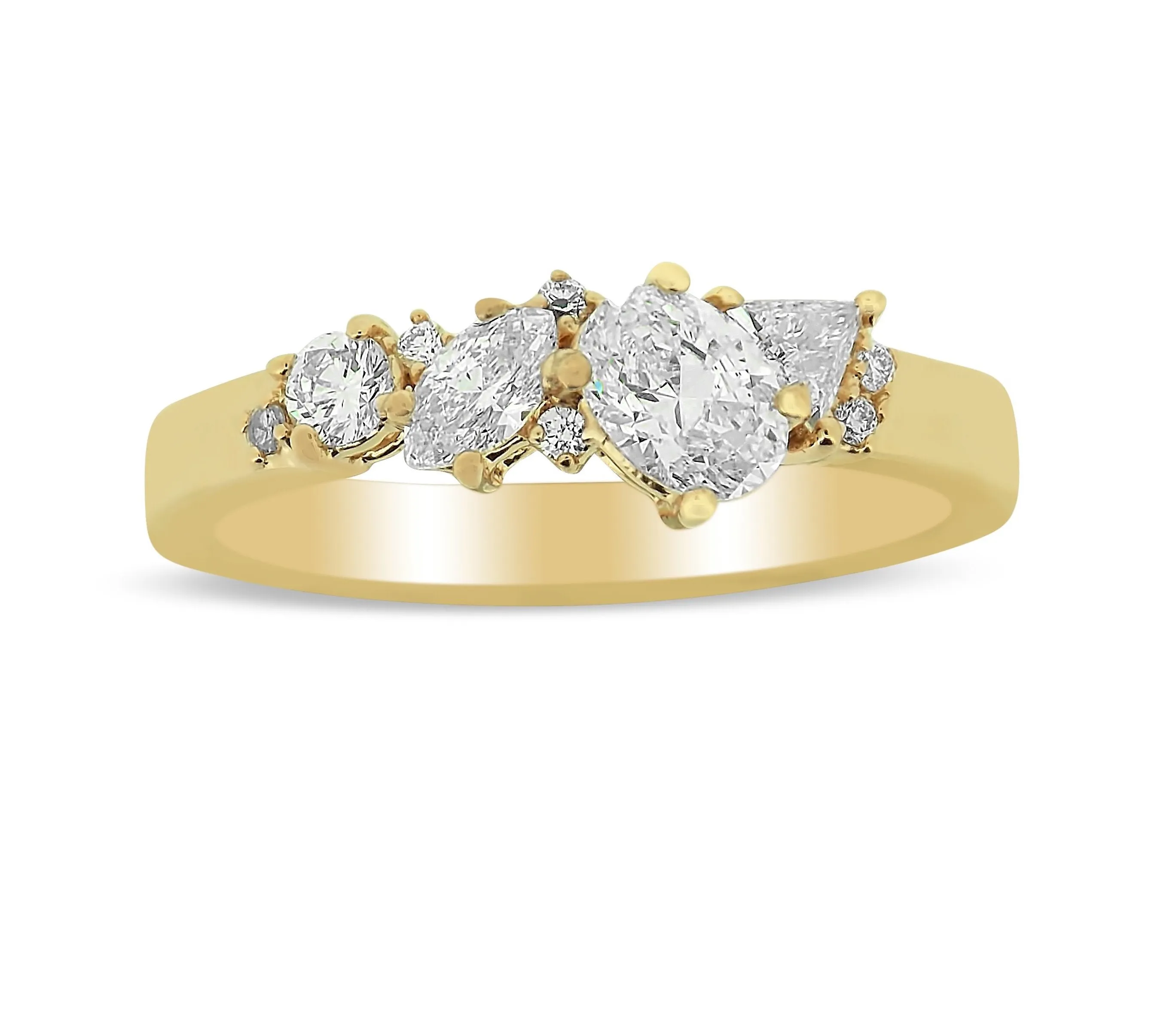 Scattered Diamond Engagement Ring