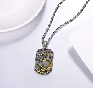 Scorpio 3D Dog tag necklaces