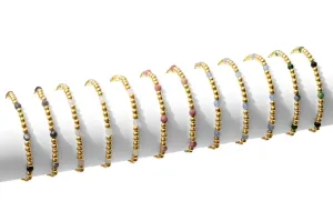 Set/12 Stretch Beaded Bracelets with stone accents