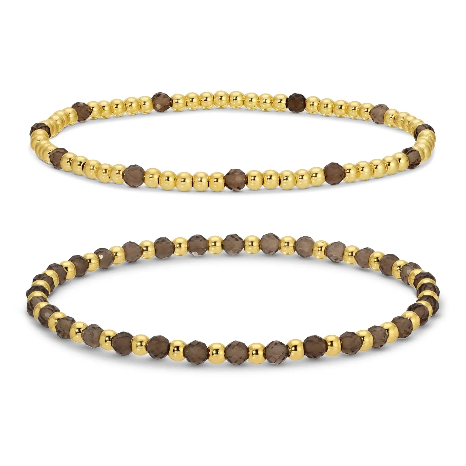 Set/2, 3mm Bead and Stone Stretch Bracelets