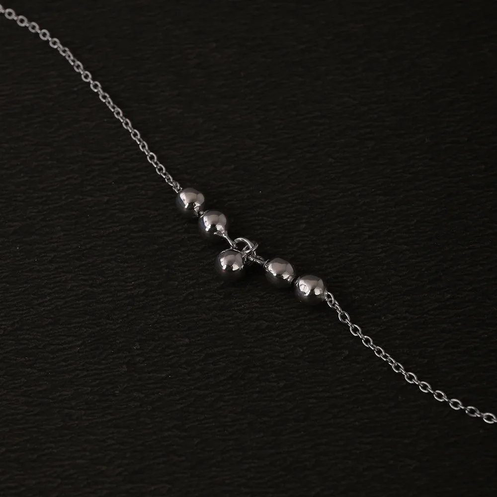 Shimmering Beads Anklet in 92.5 Sterling Silver