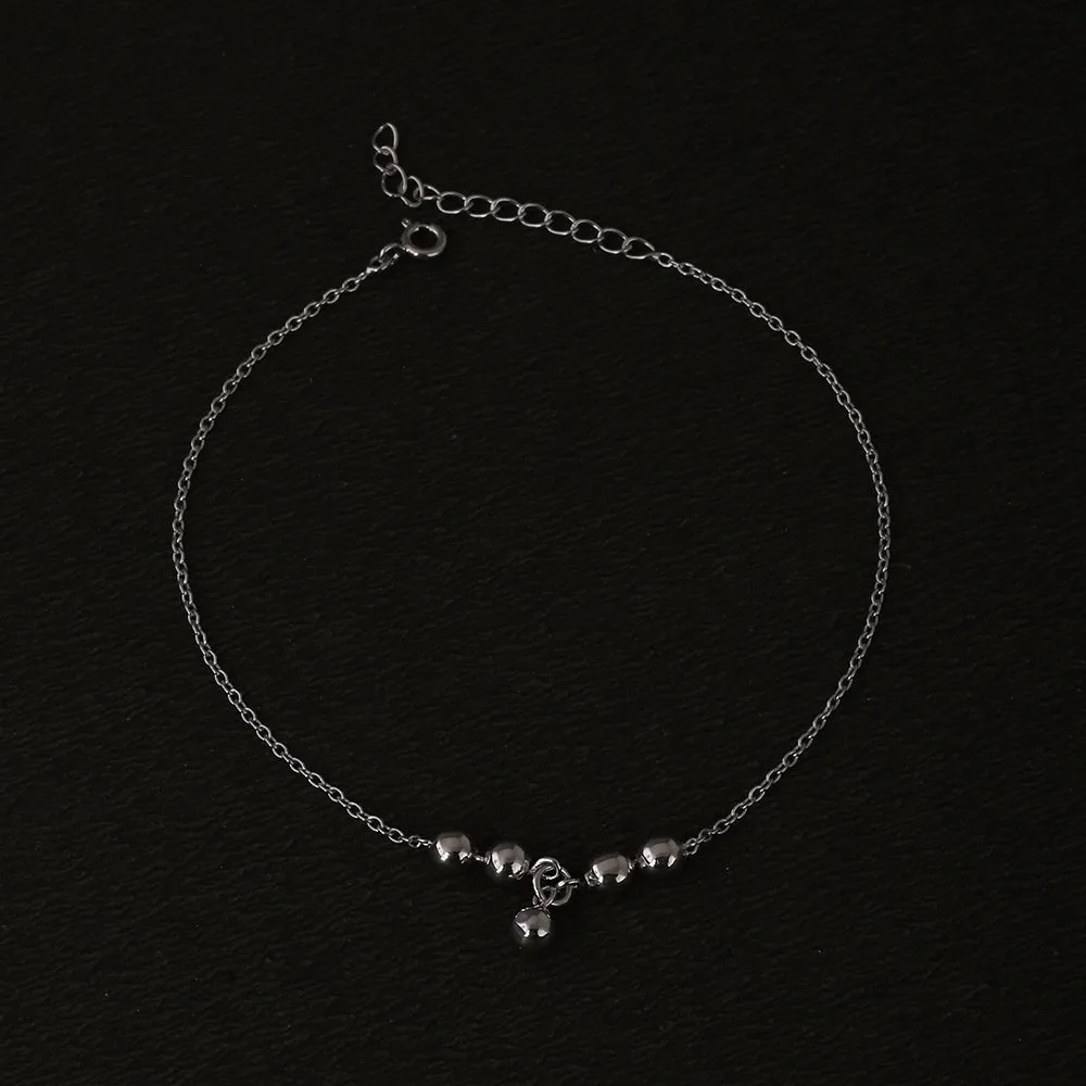 Shimmering Beads Anklet in 92.5 Sterling Silver