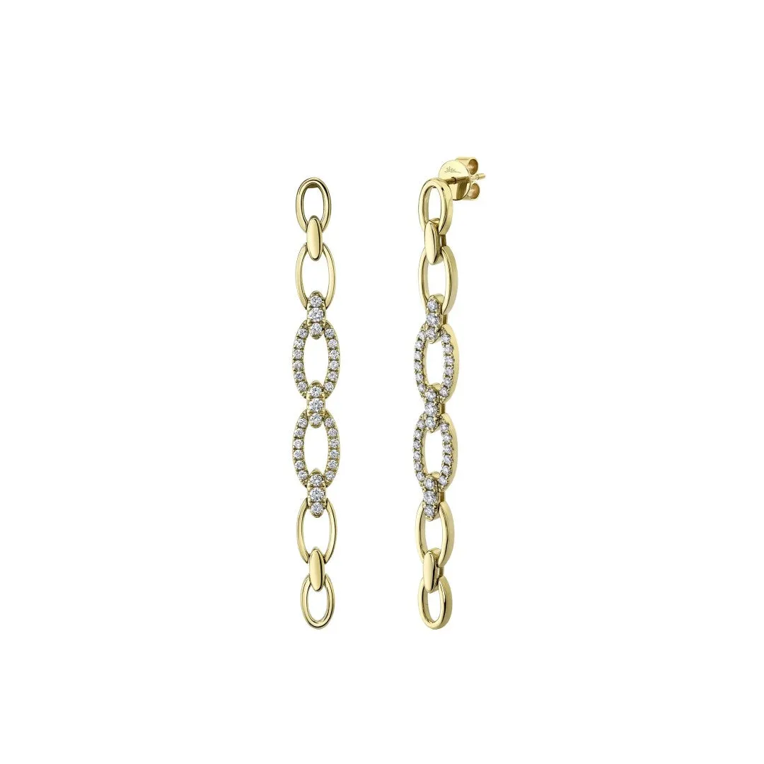 Shy Creation Diamond Link Drop Earrings