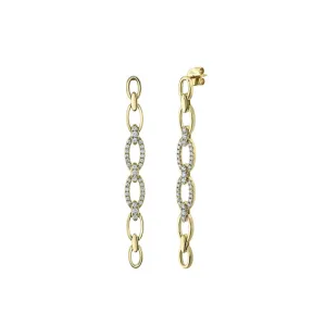 Shy Creation Diamond Link Drop Earrings