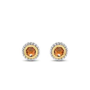 Silver & 18K Gold Prosecco Citrine Stud Earrings