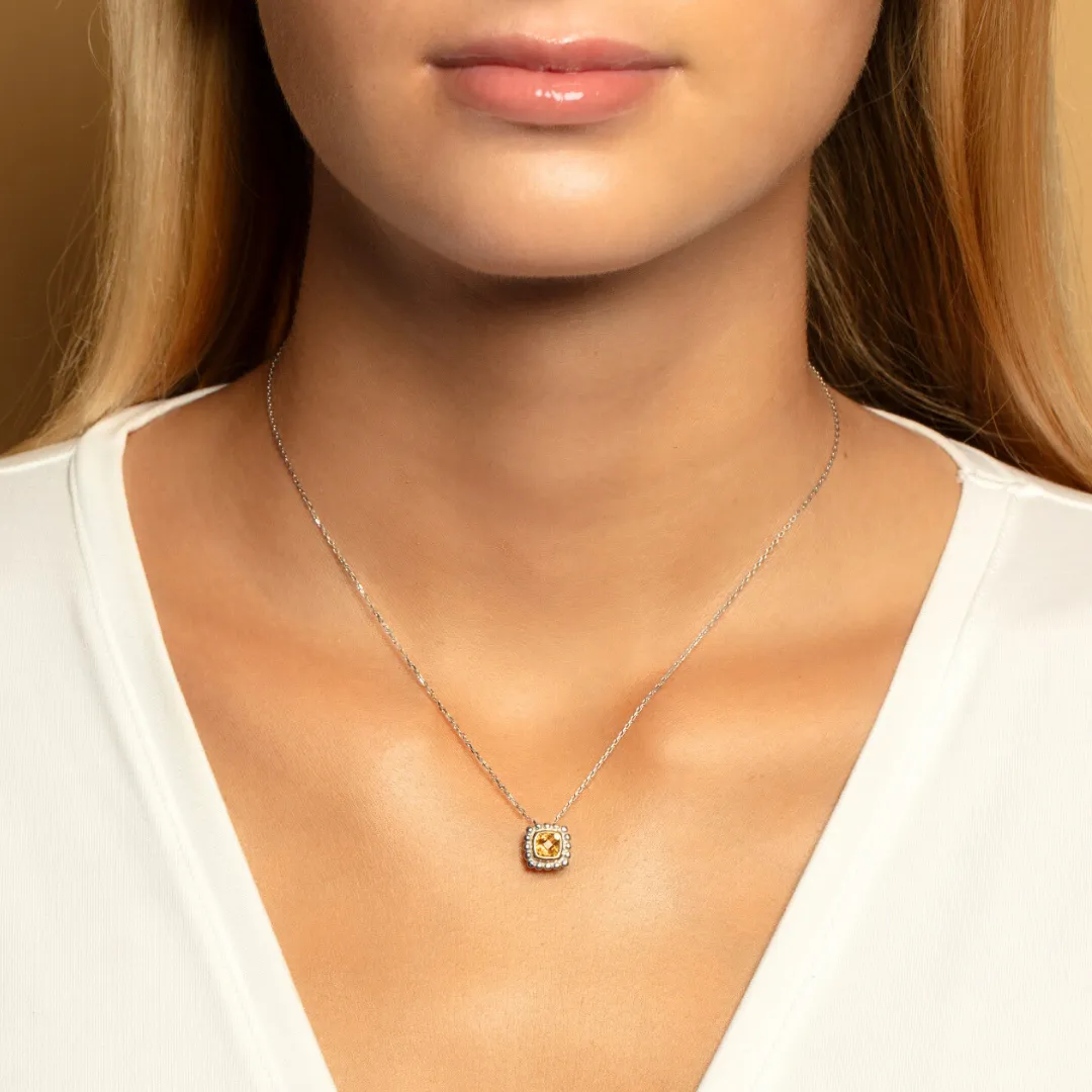 Silver & 18K Gold Prosecco Quadra Citrine Pendant