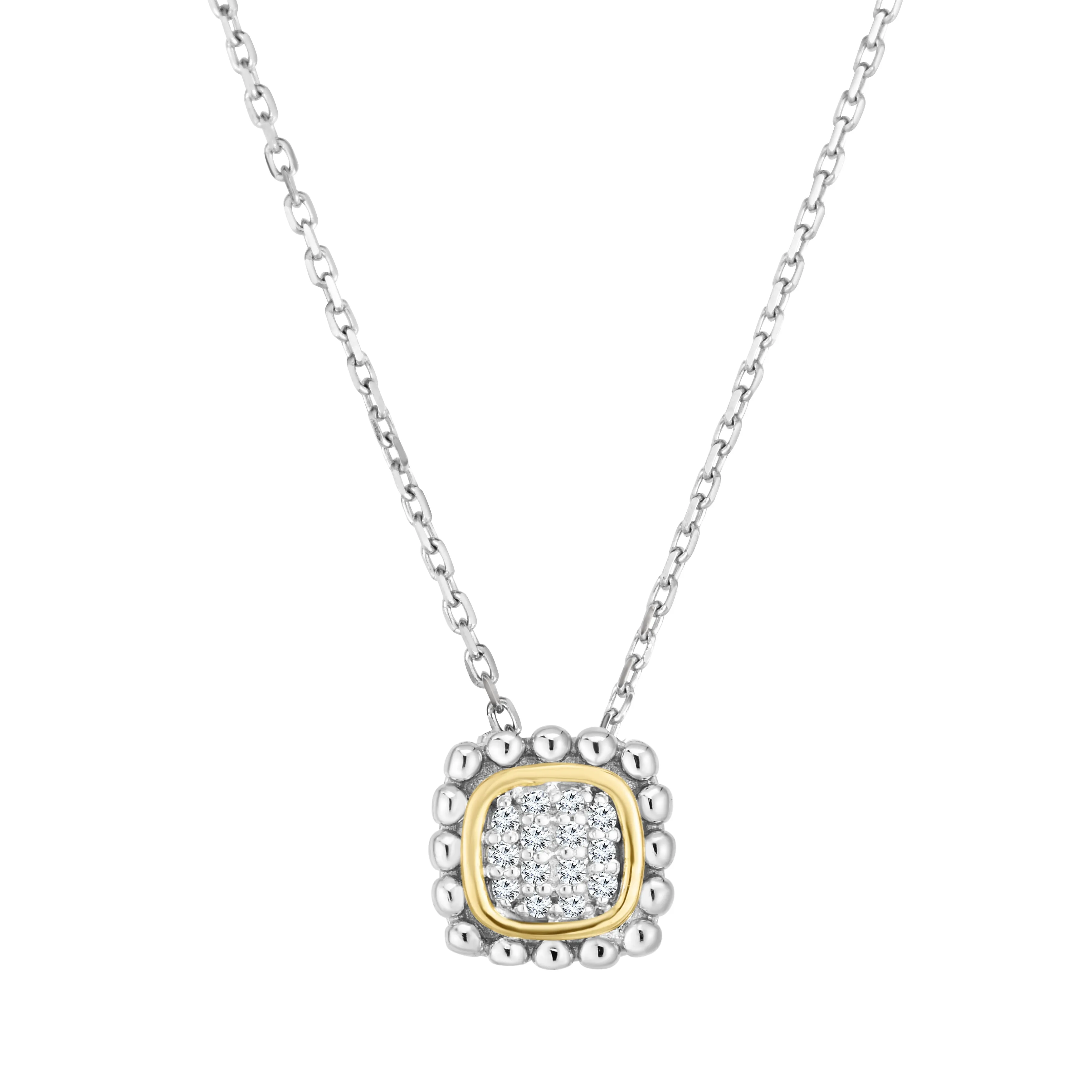 Silver & 18K Prosecco Quadra Diamond Pendant