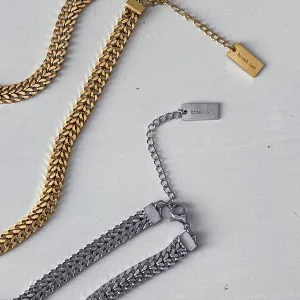 Silver and Gold Collar Choker Necklaces