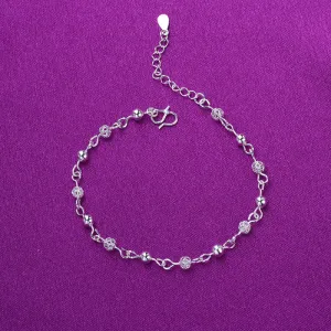Silver Anklets 925 Fashion Silver Jewelry Hollow Beads Anklet for Women Girls Friend Foot Barefoot Leg Jewelry