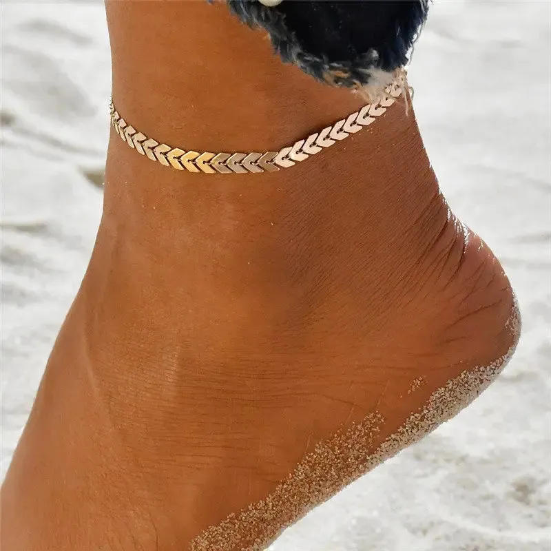 Silver Color Double Heart Anklet for Women Bling Hollow Out Love Foot Ankle Leg Bracelet Chain Jewelry