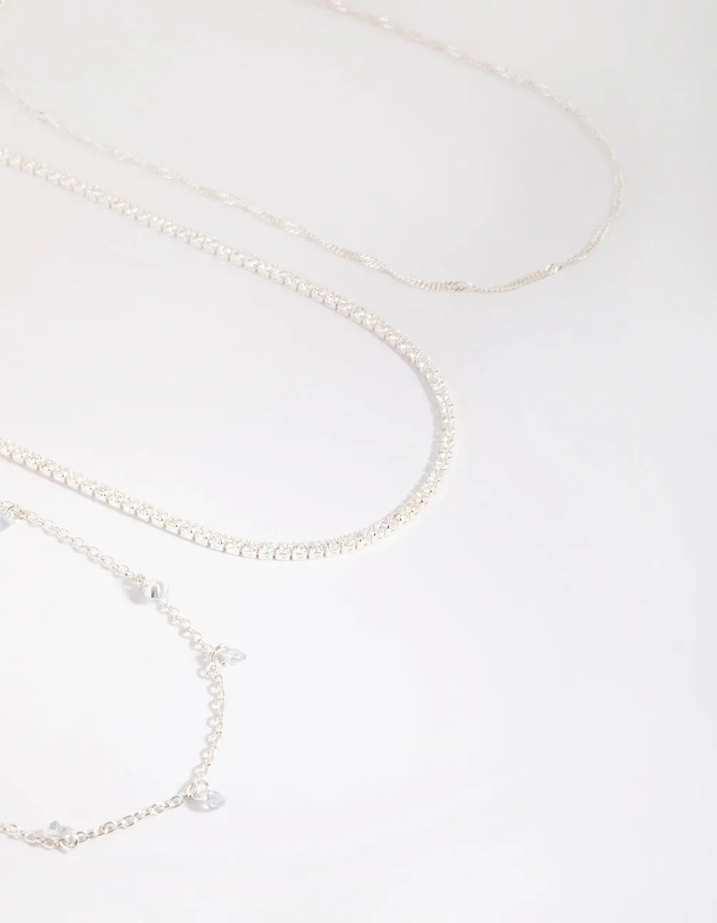 Silver Cubic Zirconia Choker Pack