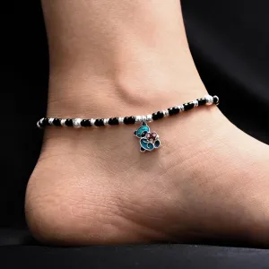 Silver Cute Teddy Girls Anklets