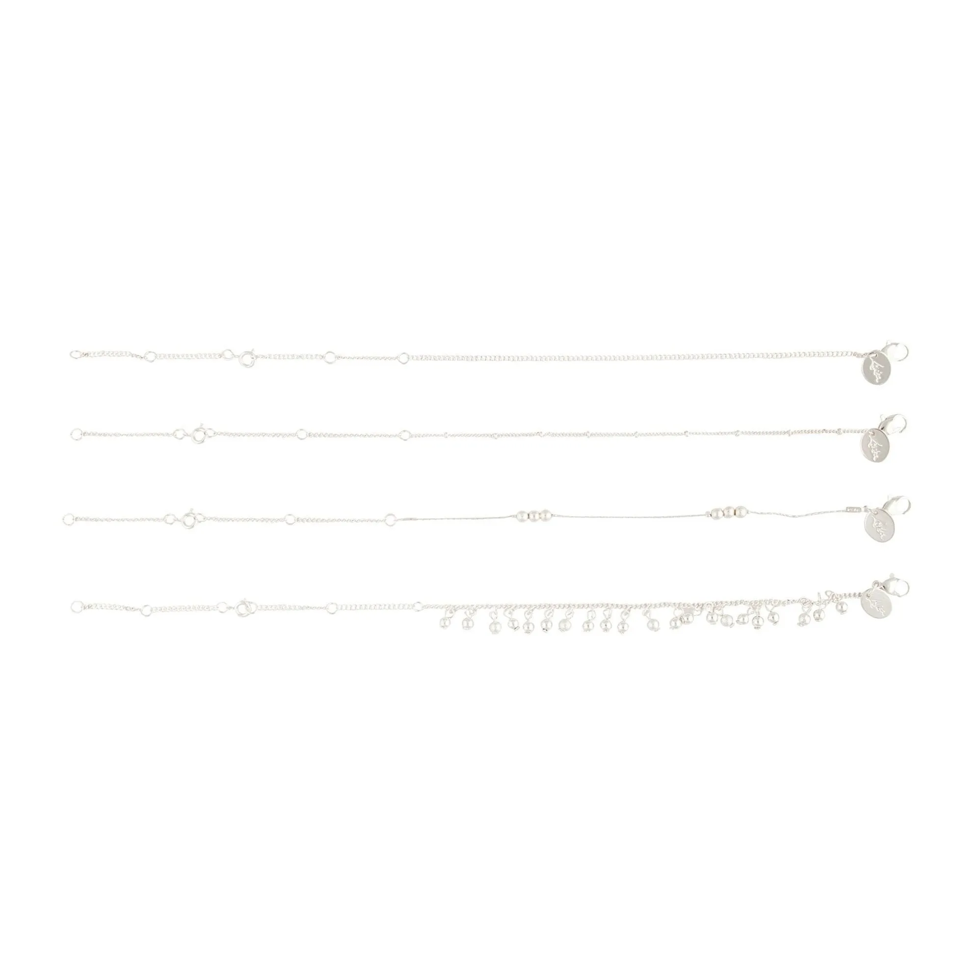 Silver Dangle Ball Anklet Pack