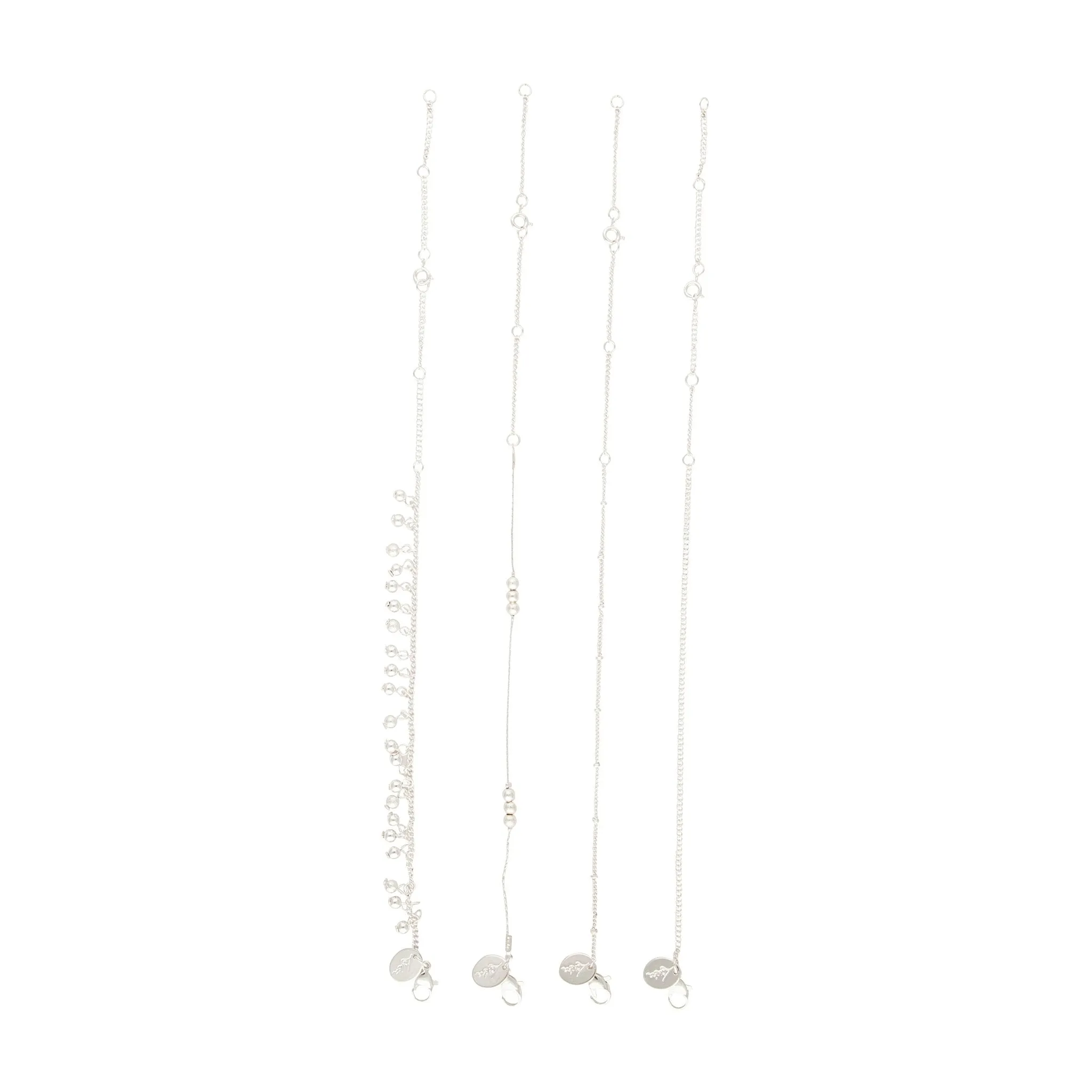 Silver Dangle Ball Anklet Pack