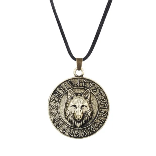 Silver Eye Wolf/ Mandala Pendant Necklace