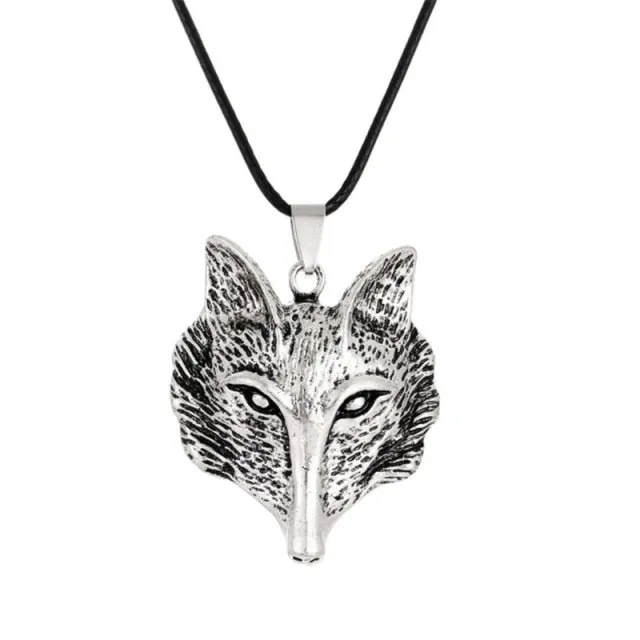 Silver Eye Wolf/ Mandala Pendant Necklace