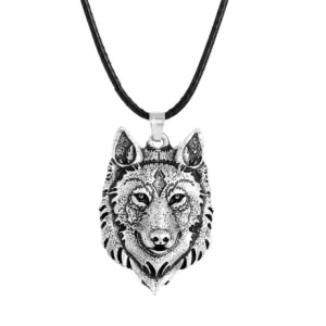 Silver Eye Wolf/ Mandala Pendant Necklace