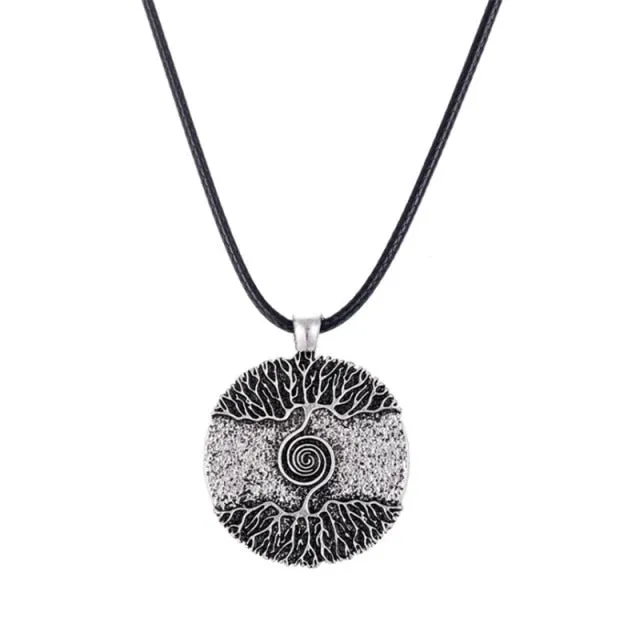 Silver Eye Wolf/ Mandala Pendant Necklace