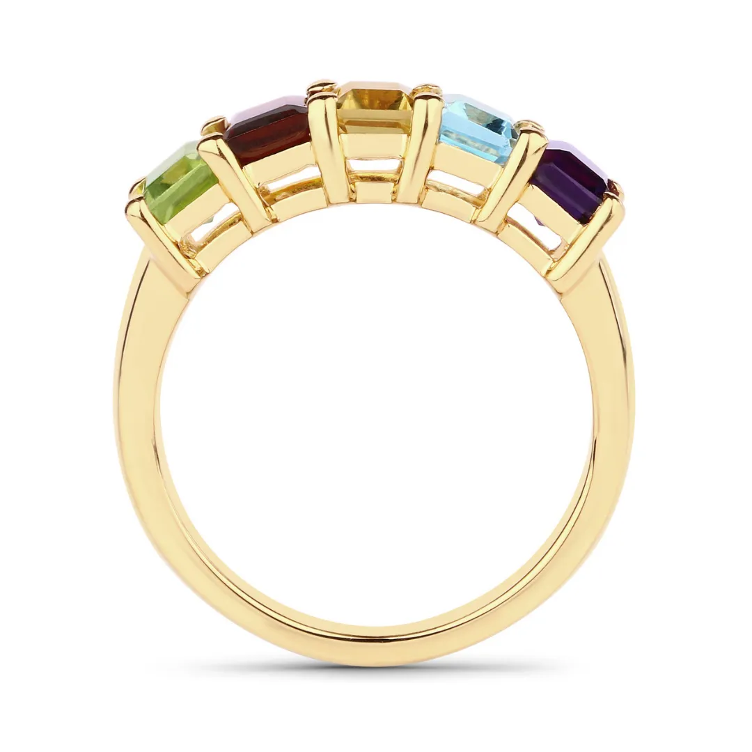 Silver Multi Gemstone Eternity Ring