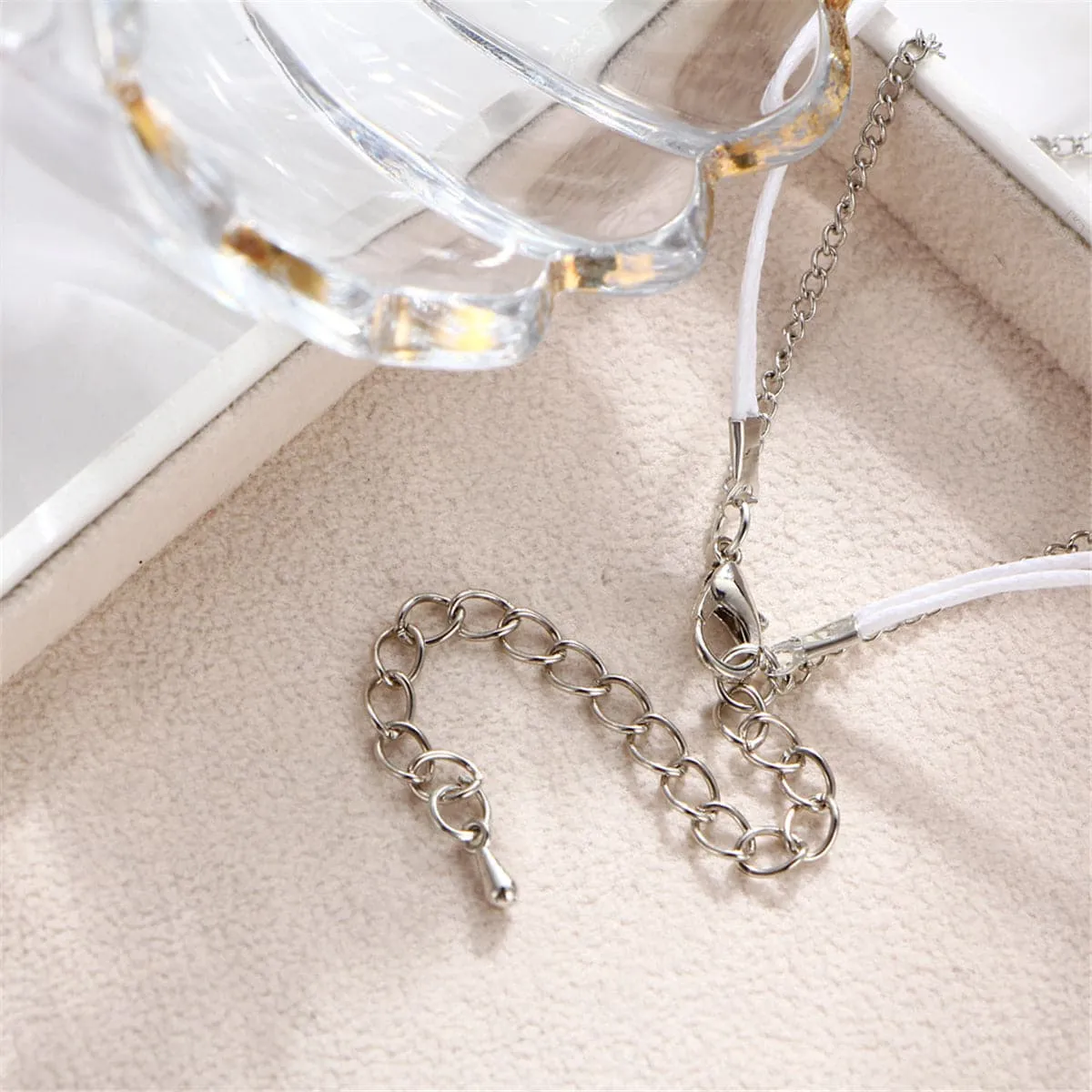 Silver-Plated Sun & Elephant Cham Layered Anklet