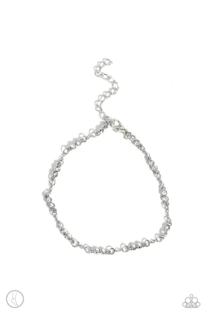 Simple Sass White Ankle Bracelet Paparazzi