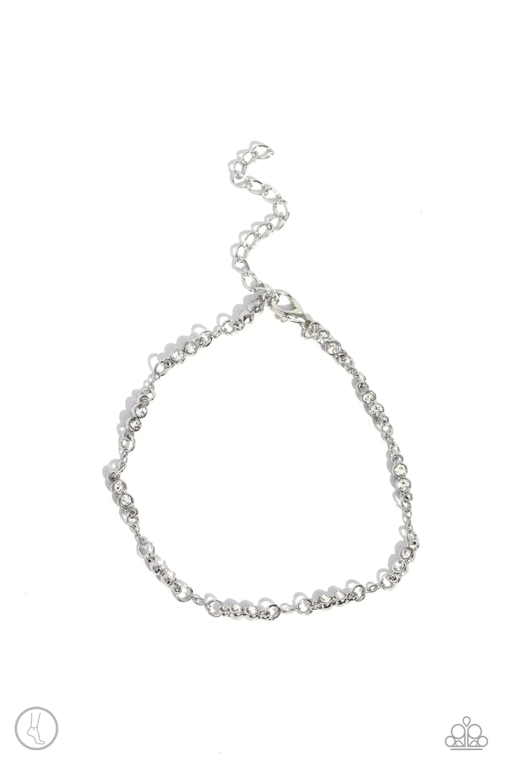 Simple Sass White Ankle Bracelet Paparazzi