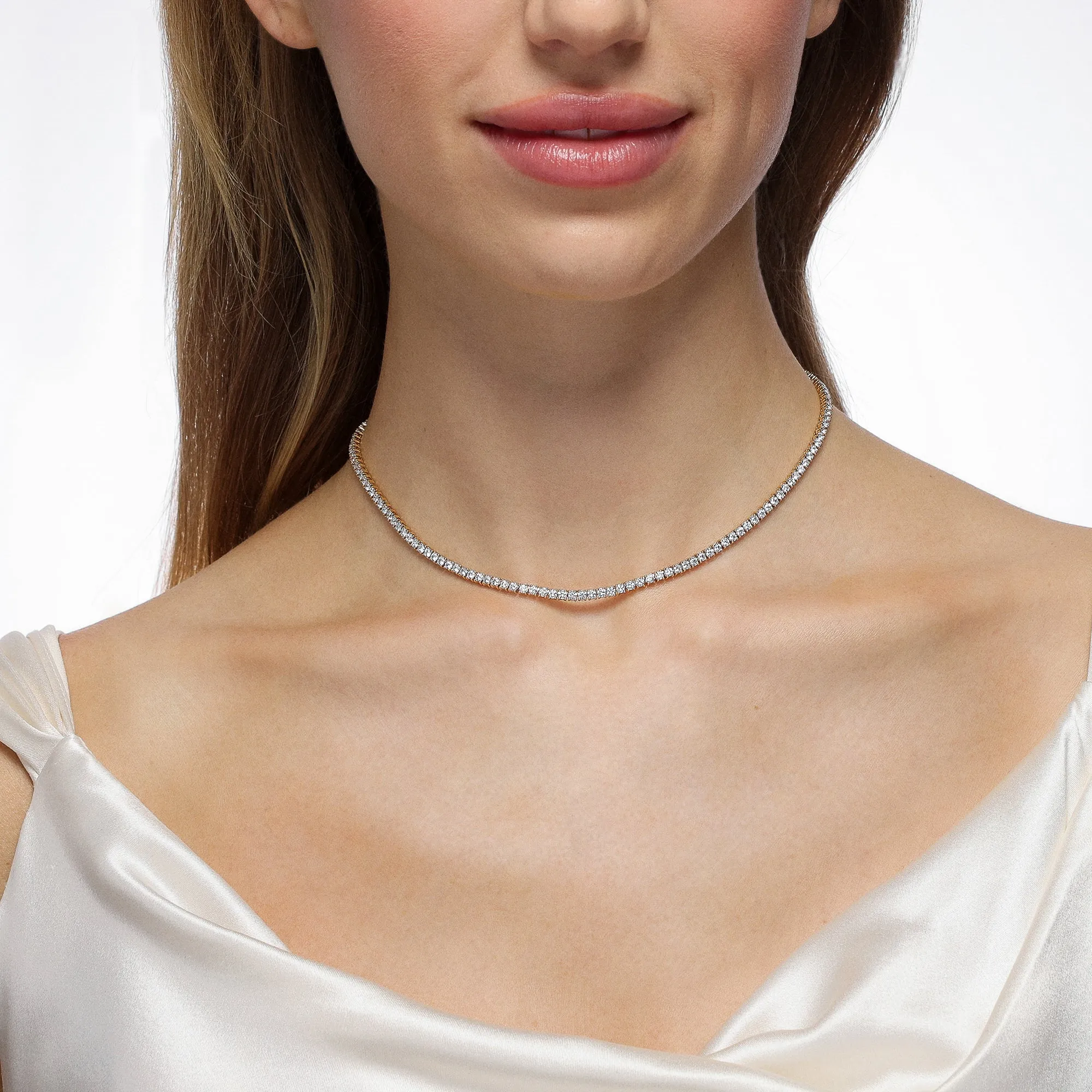 Single Thread Diamond Tennis Necklace