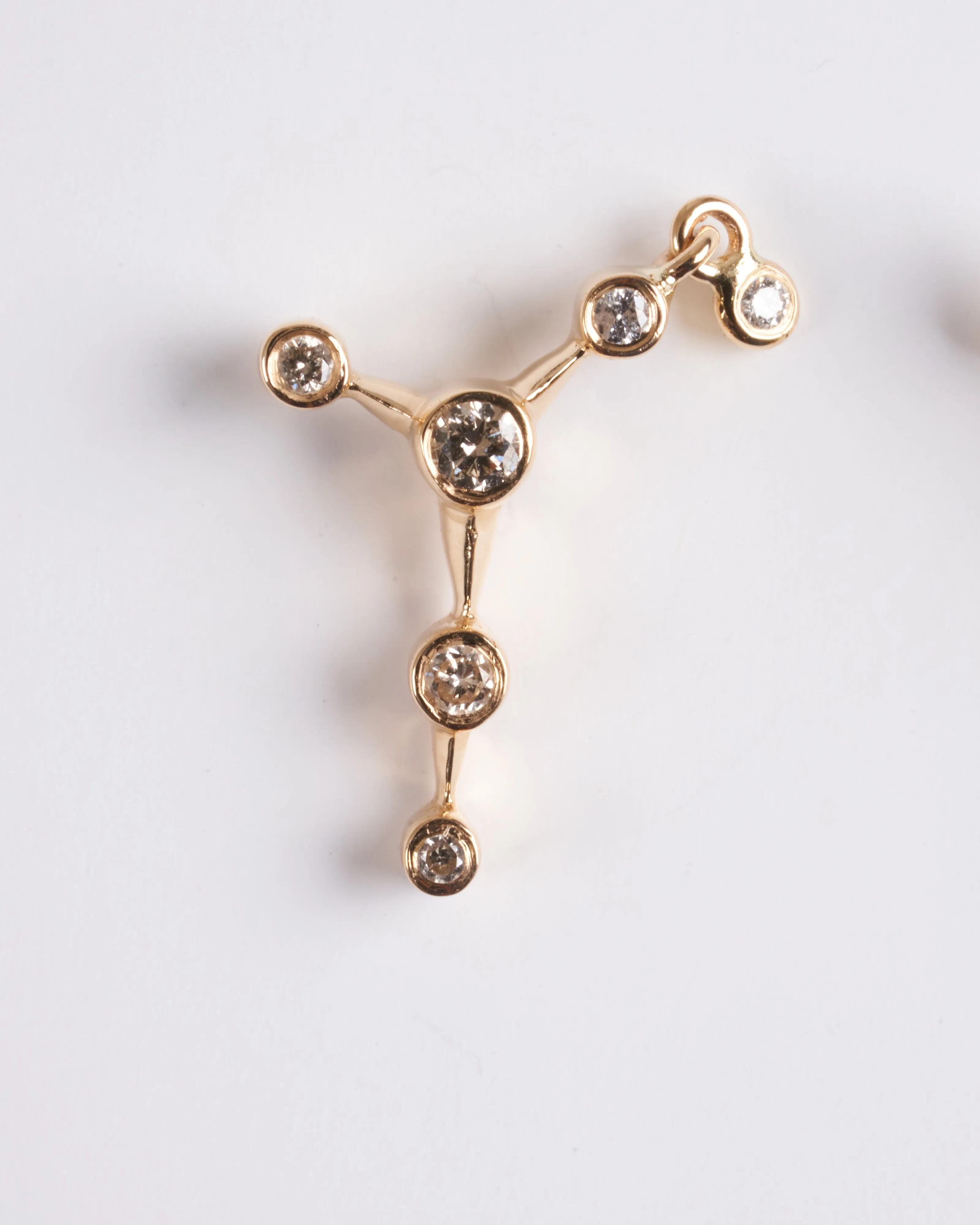 six diamonds constellation earrings - gold/diamond