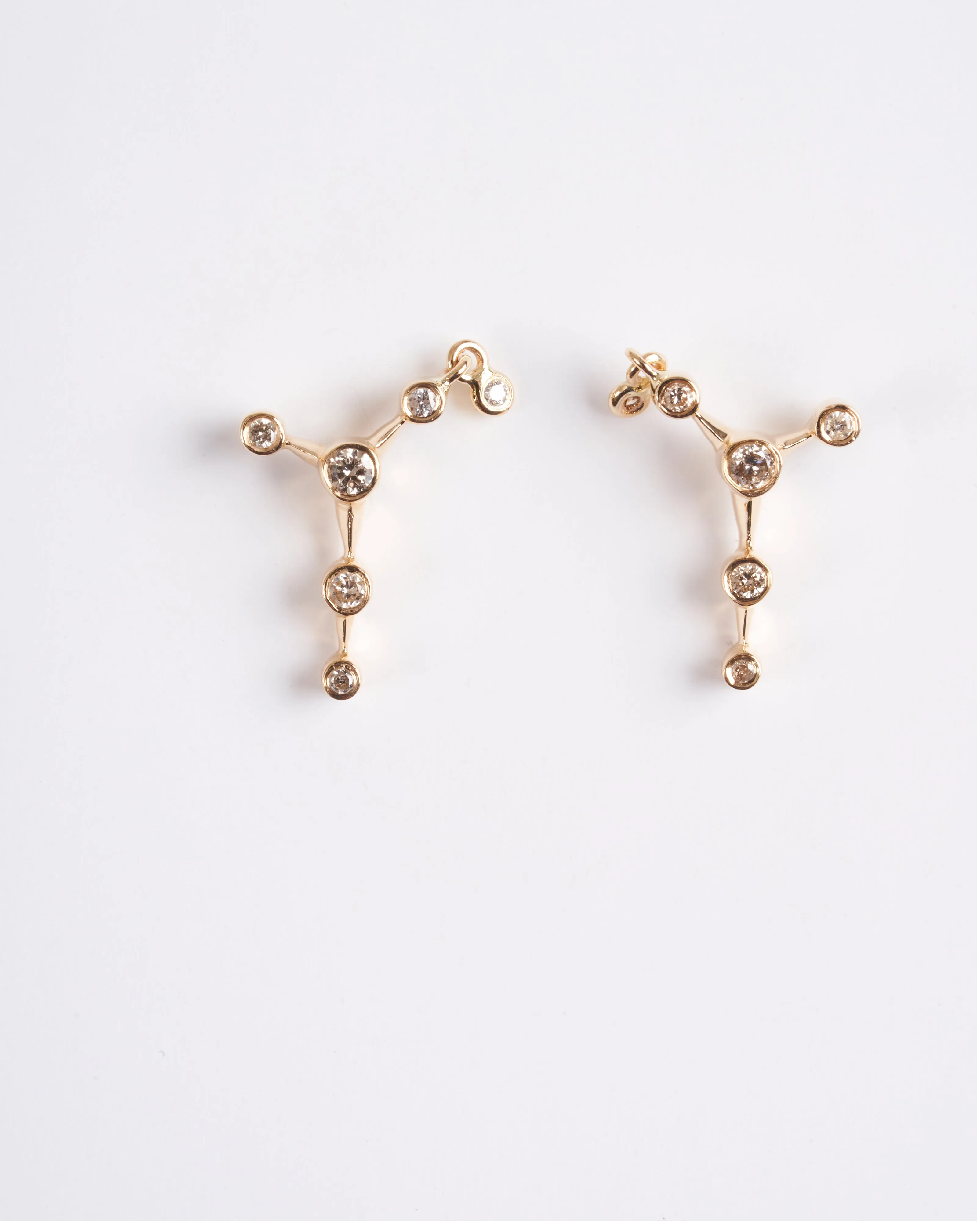 six diamonds constellation earrings - gold/diamond
