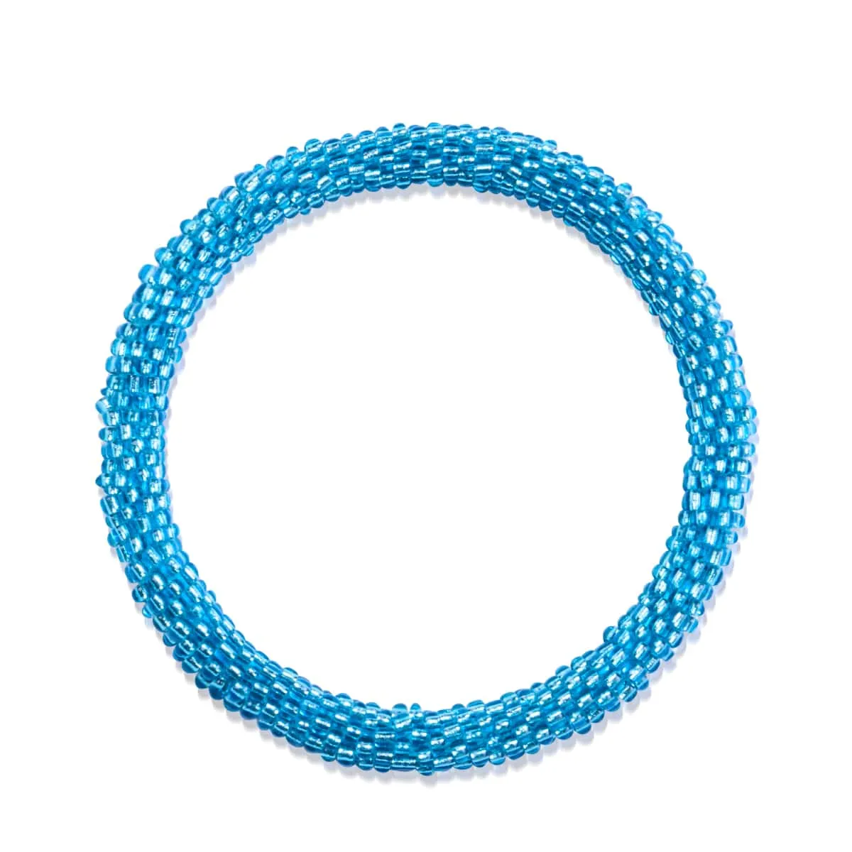 Sky Blue Diamond | Himalayan Glass Bead Bracelet