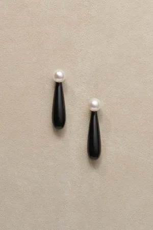 Small Angelyne Earrings in Onyx