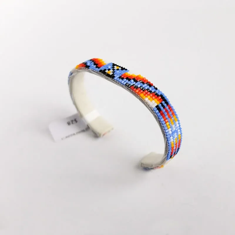 Small Shiny Lavender Navajo Beaded Bracelet